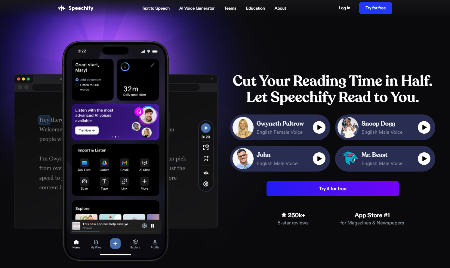 Speechify – AI-Powered Text-to-Speech Tool